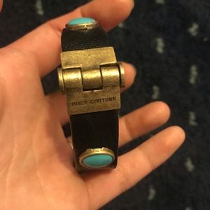 Juicy couture ~ Tuqoise and black leather cuff